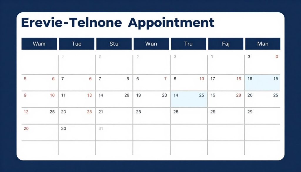 Calendar showing scheduled drain maintenance appointments throughout the year