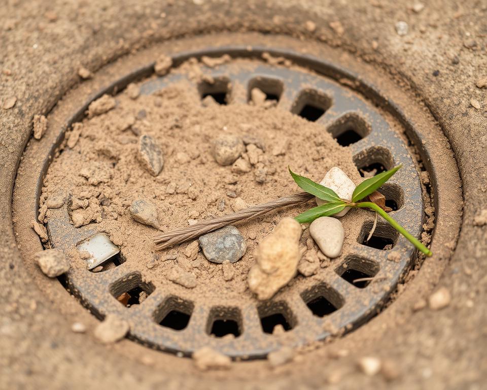 Desert dust and debris affecting outdoor drains