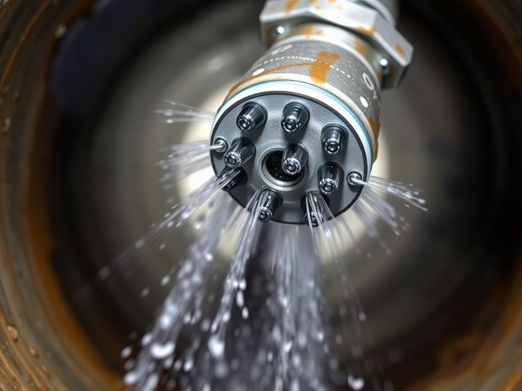 High-pressure hydro jetting in action