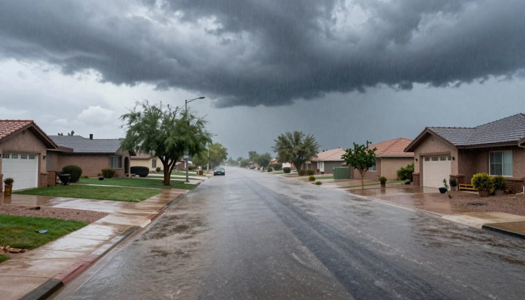 Monsoon flooding affecting residential area drainage in North Phoenix Monsoon flooding affecting residential area drainage in North Phoenix