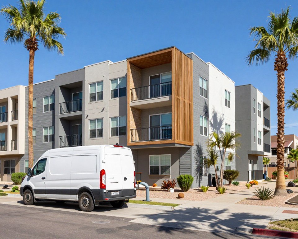 Multiple unit student apartment building near ASU campus in Tempe with plumbing service