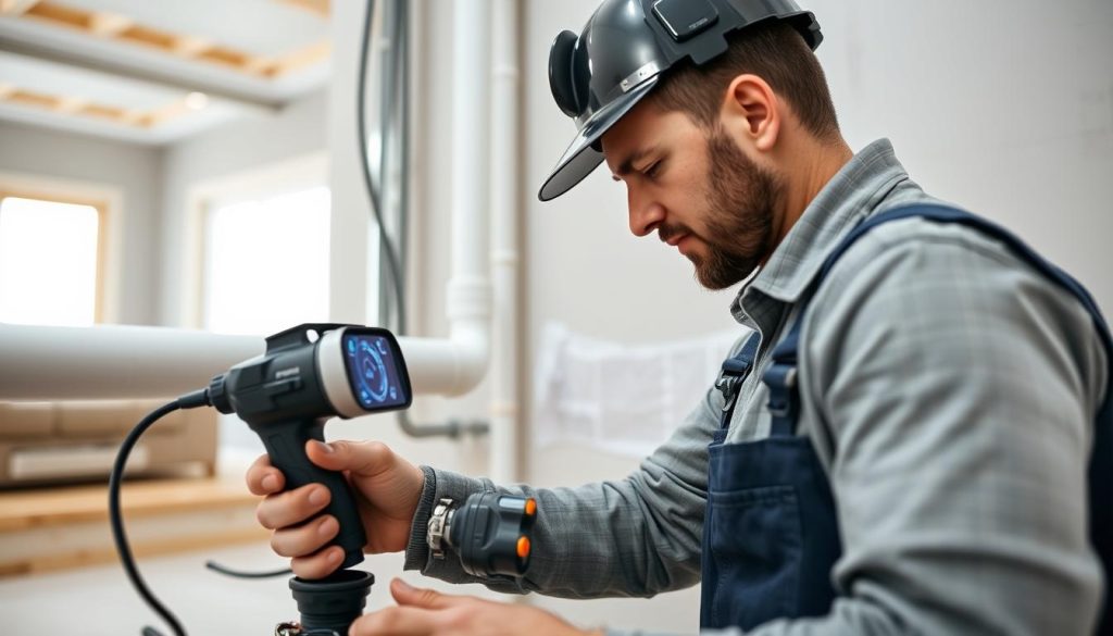 Professional camera inspection of new PVC drain installation in Chandler home