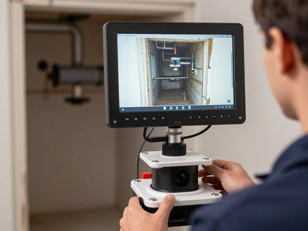 Professional drain inspection camera equipment for older property plumbing systems