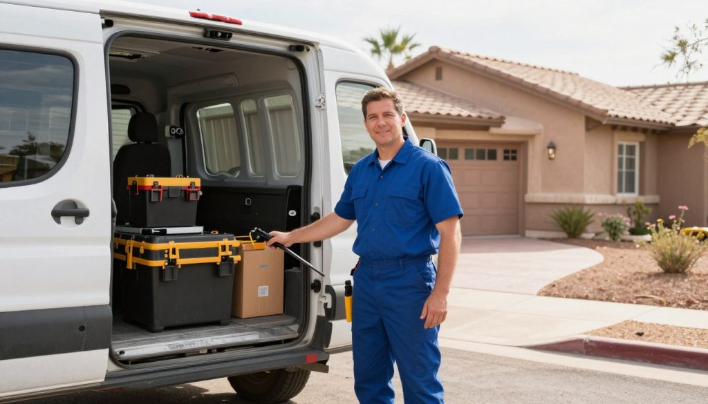 Professional plumber arriving for same day drain cleaning service in Tempe