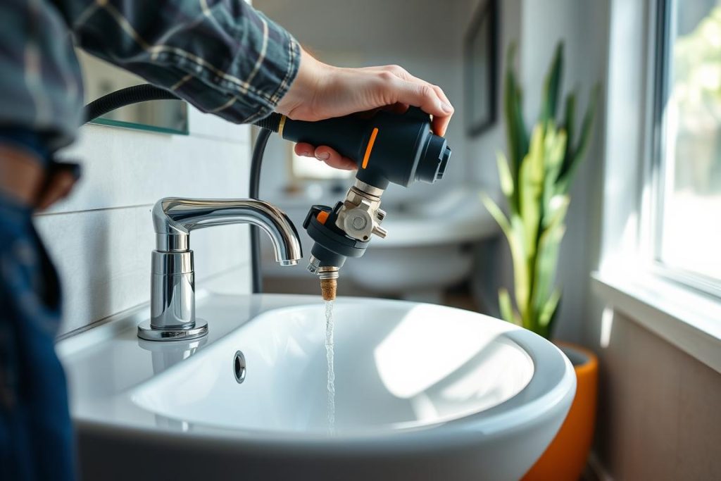 Professional plumber clearing clogged drain in Scottsdale home