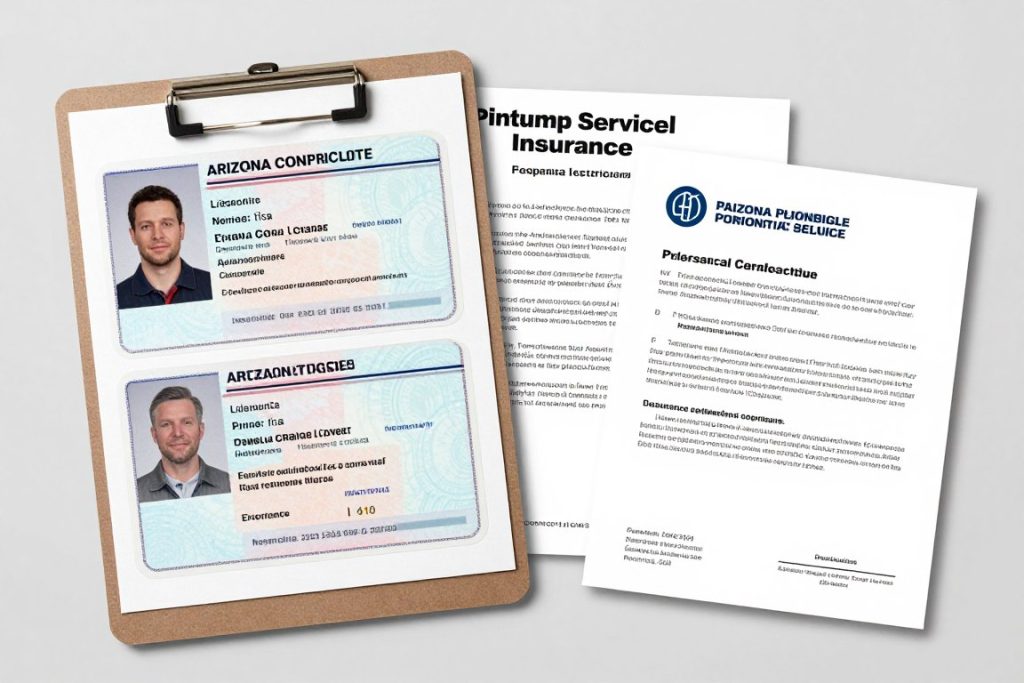 Professional plumber credentials and licensing documentation