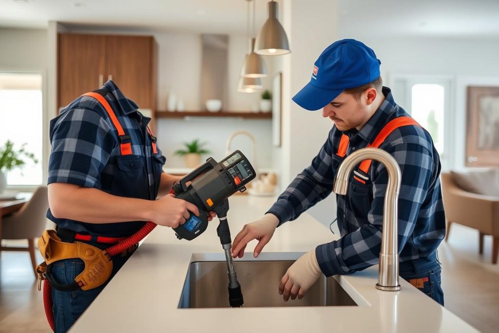 Professional plumber providing drain cleaning services in Ahwatukee Phoenix home