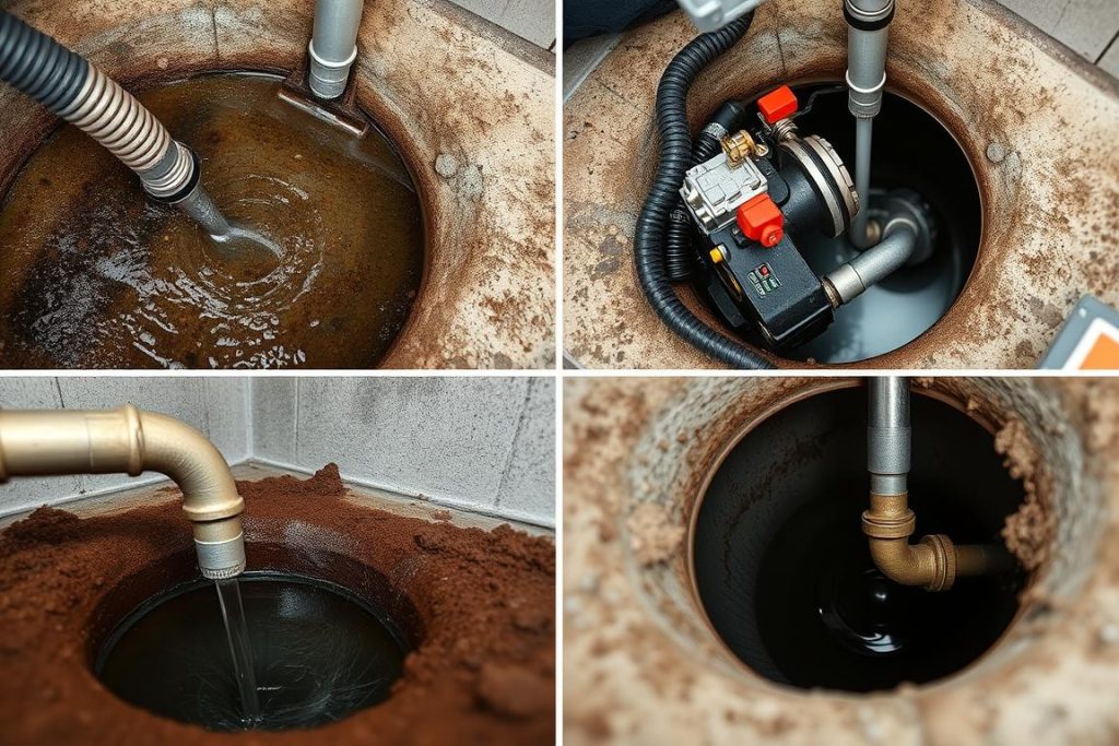 Step-by-step professional drain cleaning process in action